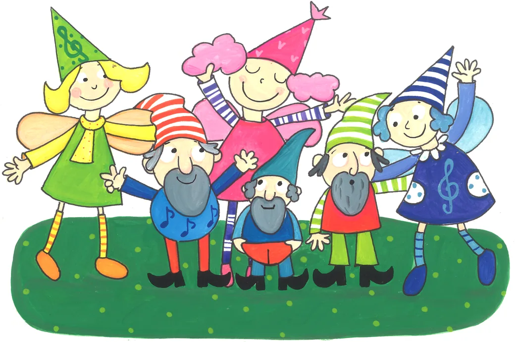 Illustration of the gnomes and fairies from the collection